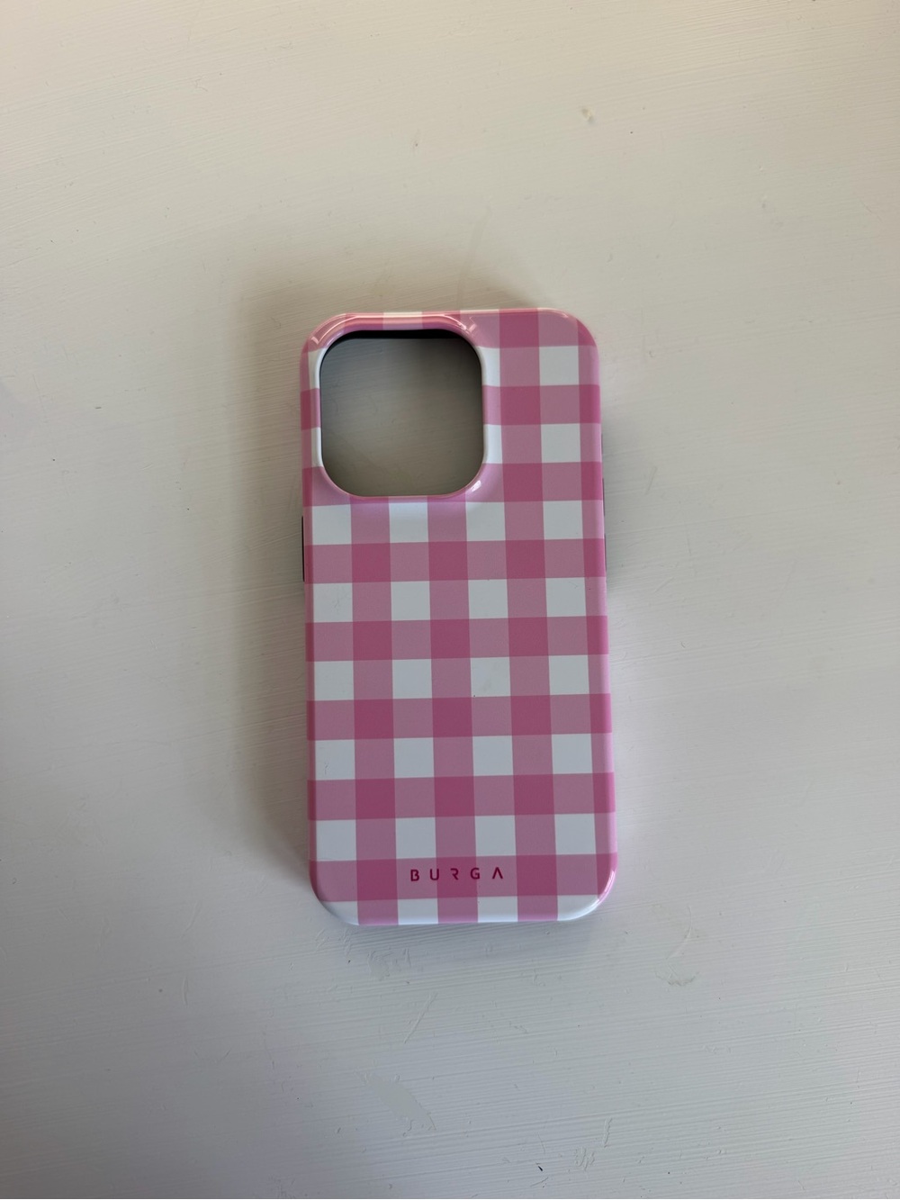 Pink Gingham Protective Phone Case